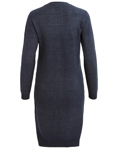 Vila -Viril Long Strik Cardigan - Total Eclipse
